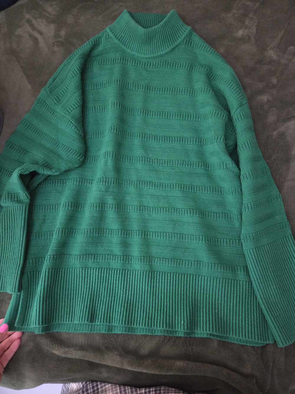 LOFT Teal Green Cowl Neck Knit Sweater
